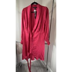 Chic Pink Satin Wrap Dress by White House Black Market